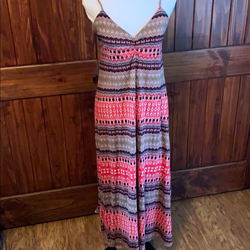 Maxi dress -boho pattern with adjustable straps